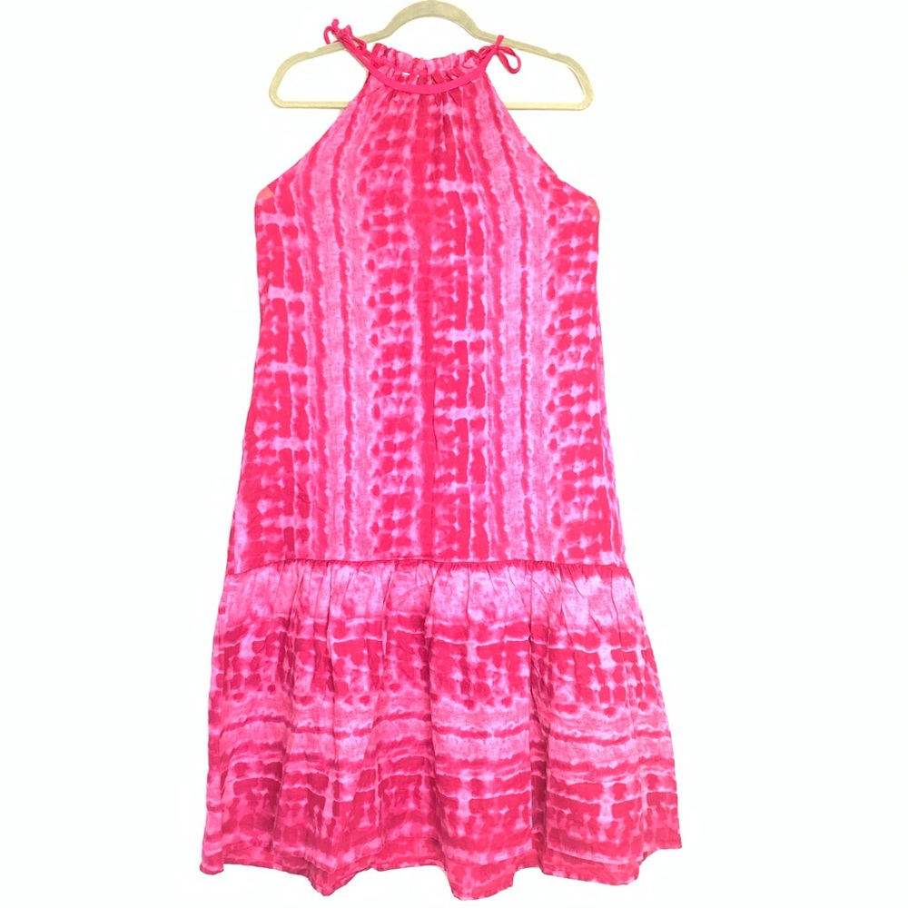 ALLEGRA MASETTI 100% Italian Linen Tie Dress. Size Medium. Classy Rare.